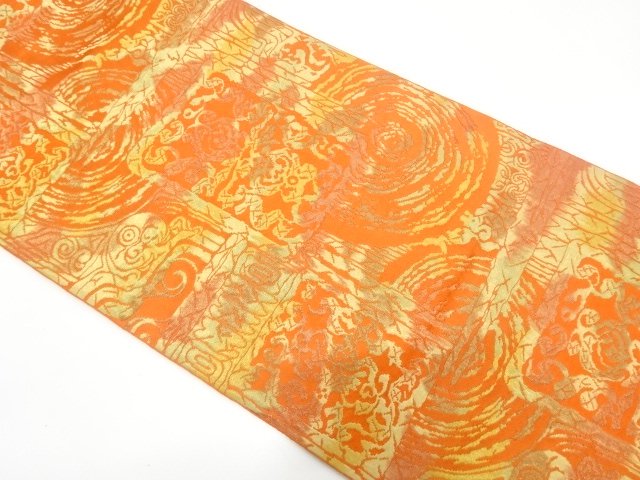 JAPANESE KIMONO / NAGOYA OBI / CHKUZEN HAKATA / WOVEN SPIRAL 